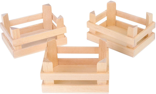 Small foot - houten kratjes klein 10x8x5,5cm, set van 3