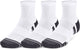 Under armour ua performance tech 3pk qtr-wht unisex sportsokken - wit - jet grijs