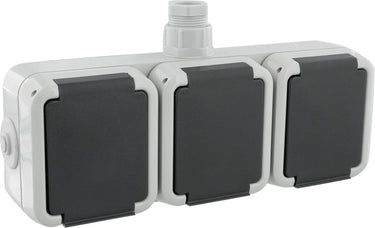 Peha spatwaterdicht contactdoos opbouw 3v horizont randaarde wartel m20
