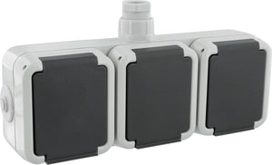 Peha spatwaterdicht contactdoos opbouw 3v horizont randaarde wartel m20