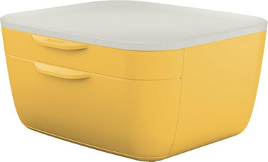 Leitz cosy ladenblok - ladekastje met 2 laden - ladenbox voor bureau - ideaal voor thuiskantoor thuiswerken - warm geel