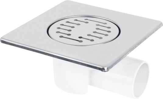 Differnz basic doucheput - doucheafvoer met zijuitlaat - chroom mat - 15 x 15 cm