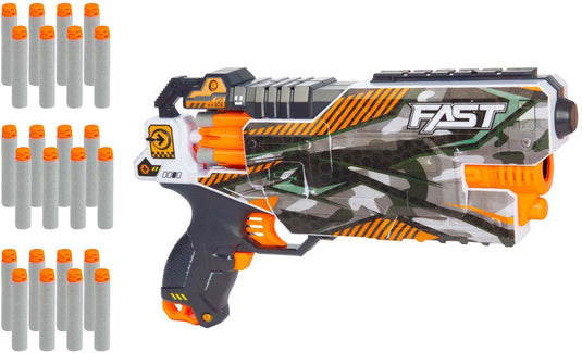 Toi-toys foam strikex elektrisch afschietpistool shockwave met 24 foampijlen