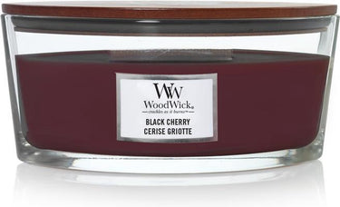 Woodwick heartwick flame ellipse geurkaars - black cherry - 50 branduren