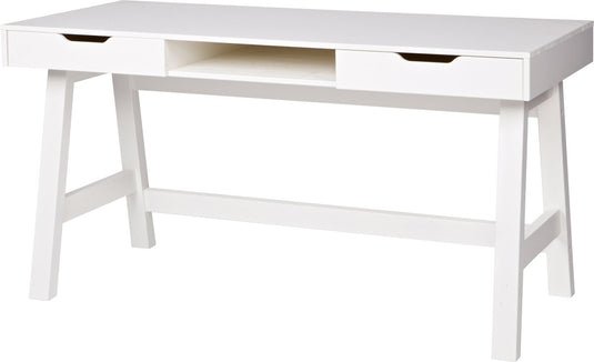 Woood nikki bureau - grenenhout - wit - 75x140x62