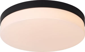 Lucide biskit - plafonnière (plafondlamp) badkamer - ø 34,5 cm - led - 1x24w 2700k - ip44 - bewegingssensor - zwart