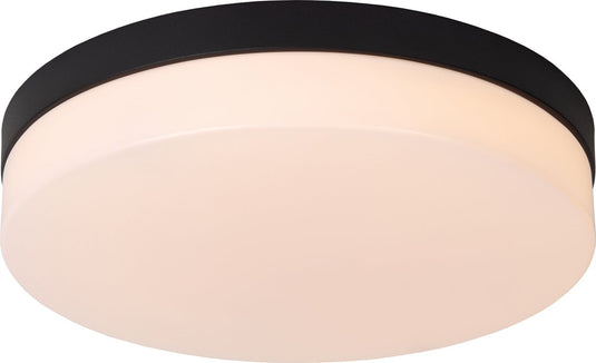 Lucide biskit - plafonnière (plafondlamp) badkamer - ø 34,5 cm - led - 1x24w 2700k - ip44 - bewegingssensor - zwart