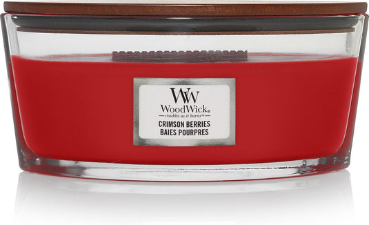Woodwick heartwick flame ellipse geurkaars - crimson berries - 50 branduren