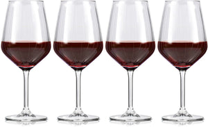 Alpina wijnglazen rode wijn - 4 stuks rode wijnglazen - wijnglas 50cl - wijnglazen set - glazenset voor diner - wijn glazen - helder glas
