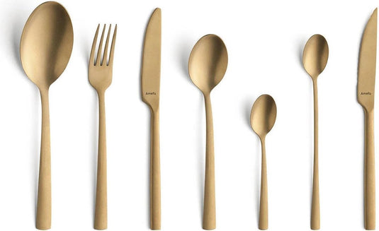 Amefa manille - 42 delige all you need bestekset - 6 personen - mat goud