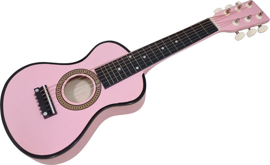 Playwood kindergitaar - roze houten speelgoedinstrument met 6 snaren