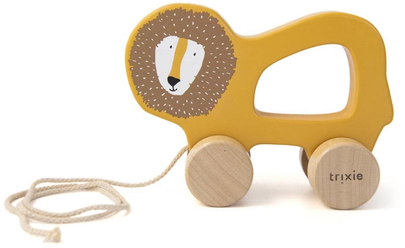 Afbeelding laden in galerijviewer, Trixie houten trekspeeltje - mr. lion - voor de eerste stapjes - babyspeelgoed - voor jongens meisjes - leeuw
