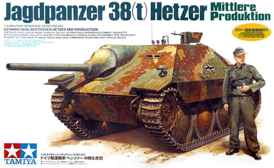Tamiya modelbouwpakket militaire voertuigen - 35285 german 38to tank destroyer hetzer w 1 figure plastic - 1:35 - modelbouw