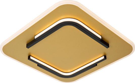 Lucide andreas - plafonnière (plafondlamp) - led - 1x30w 2700k - mat goud messing