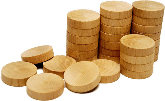 Hot games sjoelstenen-set 30 st.52 mm.vlak beukenh