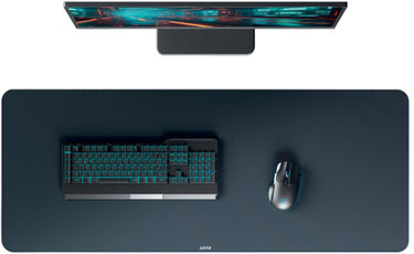Leitz extra grote gaming muismat 100x40 cm - antislip - wasbaar - bureau onderlegger voor toetsenbord muis - donkergrijs