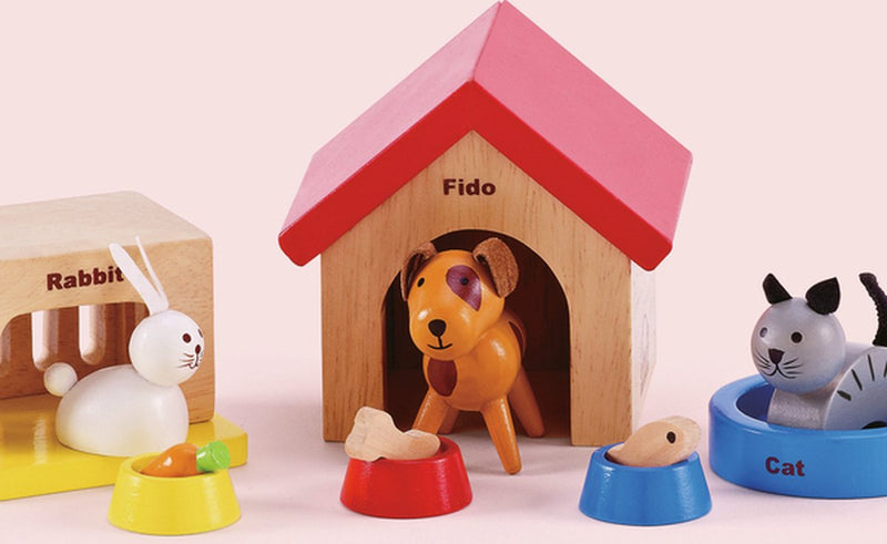 Load image into Gallery viewer, Hape poppenhuis huisdieren
