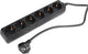 Q-link stekkerdoos - 6-voudige verlengkabel met randaarde - 3 x 1.5 mmâ² - 5 m - zwart