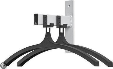 V-part - wandgarderobe hiq 2 hangers - steel plastic - zwart, aluminiumgrijs - kapstok