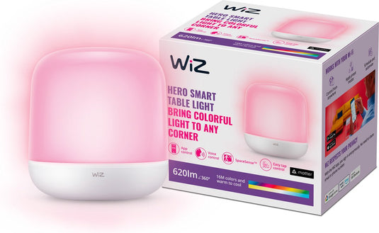 Wiz tafellamp hero - gekleurd en wit licht - slimme led verlichting - modern design - wi-fi