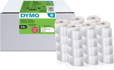 Dymo originele kleine labelwriter multifunctionele labels | 19 mm x 51 mm | 24 met elk 500 labels (12.000 zelfklevende etiketten) | gemakkelijk te verwijderen labels | voor labelwriter labelprinters