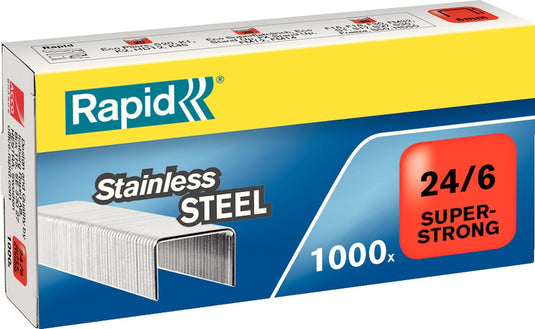 Rapid superstrong nietjes 24 6mm - 1000 nietjes - rvs