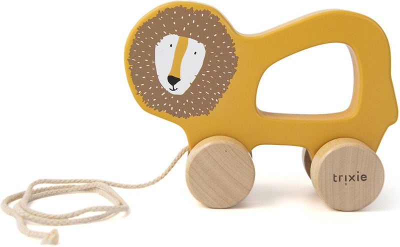 Load image into Gallery viewer, Trixie houten trekspeeltje - mr. lion - voor de eerste stapjes - babyspeelgoed - voor jongens meisjes - leeuw
