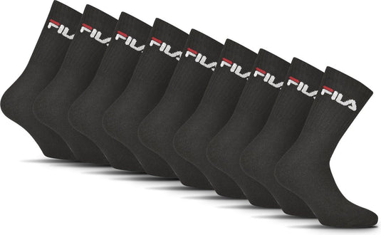 Fila tennis- sportsokken - maat 35 38 - 9 pack - zwart