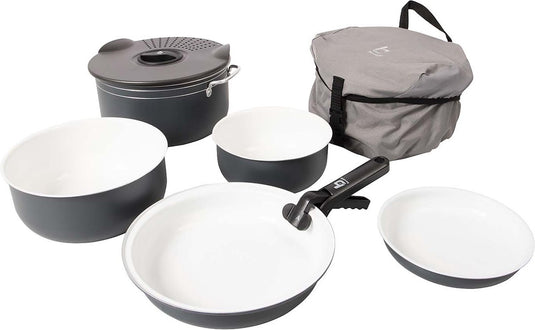 Bo-camp - pannenset - camping - 7-delig - keramische coating - aluminium