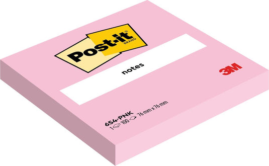 Post-it memoblok 654 76x76mm roze 6 stuks