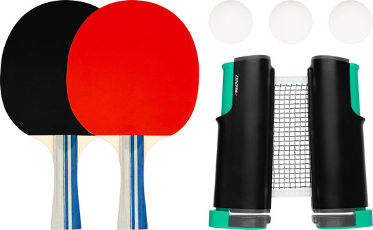 Avento tafeltennisset compleet - uitschuifbaar tafeltennisnet - zwart rood