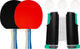 Avento tafeltennisset compleet - uitschuifbaar tafeltennisnet - zwart rood