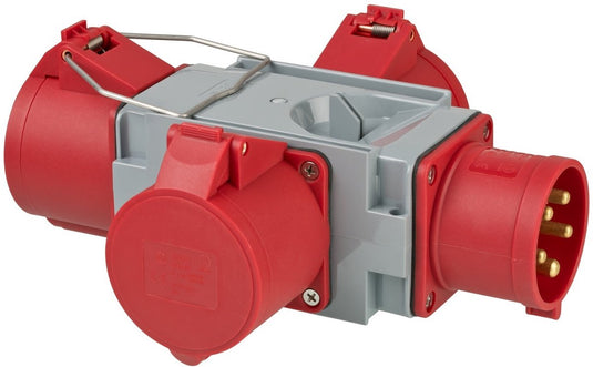 Brennenstuhl cee-adapter stroomverdeler ip44 (1x cee-stekker 400v 32a 3x cee-aansluitingen 400v 32a) voor de bouwplaats
