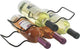 Metaltex - set van 2 flessenhouders - flessenrek - wave 20 - mat zwart - voor 8 wijnflessen (0,75 liter)