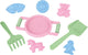 Lena zandbak speelset 8 stuks kleurrijk kunststof speelgoed.
