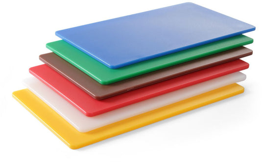 Hendi snijplankenset - hdpe 500 kunststof - gastronorm 1 1 - 530x325 mm, 10 mm dik - haccp kleurcodering - 6 kleuren, 6 stuks - voor horecakeuken