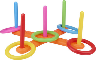 Eddy toys ringwerp spel 12-delig - ring gooien spel voor kinderen - werpspel toss game voor buiten - buitenspel speelgoed - tuinspel kinderen - ring toss spel ringwerpset