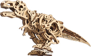 Ugears 3d modelbouw - tyrannosaurus rex - mechanisch bouwpakket hout - educatief speelgoed