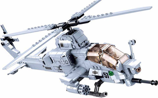 Sluban modelbricks helikopter ah-1z viper bouwspeelgoed – constructiespeelgoed – bouwset met 482 bouwstenen – m38‑b0838 – vanaf 10 jaar