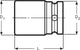 Bahco k7806m-19 lange krachtdop - 19mm - 1 2 (l=80mm)