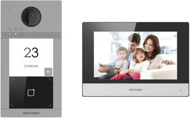 Hikvision ds-kis604-s(c) video intercomset met 7 touchscreen, wifi, poe-switch en 16gb microsd