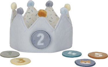 Little dutch - verjaardagskroon van stof met cijfers - blauw