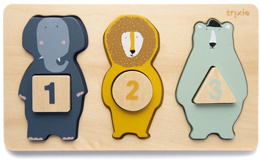 Trixie houten telpuzzel dieren, 6st.