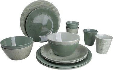 Bo-camp - servies - mix match- 16 stuks - groen
