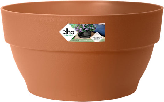 Elho vibia campana schaal 34 - plantenschaal voor buiten - 100% gerecycled plastic - ø 33.9 x h 17.4 cm - terra