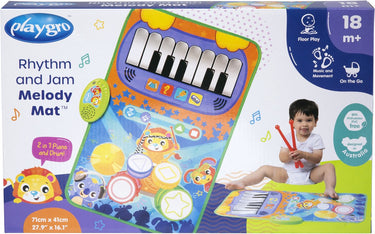 Playgro rhythm and jam melody muzikale piano mat - speelgoed 1 jaar - interactief babyspeelgoed - pianomat - dansmat jumbo - baby speelgoed muziekinstrument - interactief speelgoed baby - educatief speelgoed - kraam cadeau - speelgoed met geluid