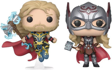 Funko thor - thor: love and thunder pop! 2-pack thor mighty thor 9 cm verzamelfiguur - multicolours
