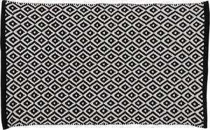Differnz wales badmat 100% katoen zwart wit 50 x 80 cm