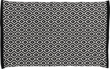 Differnz wales badmat 100% katoen zwart wit 50 x 80 cm