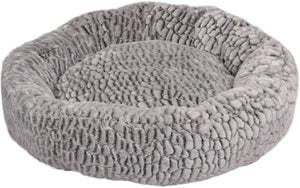 Flamingo mand snoozzy rond - grijs - 70 x 70 x 18 cm - zachte mand voor honden en katten